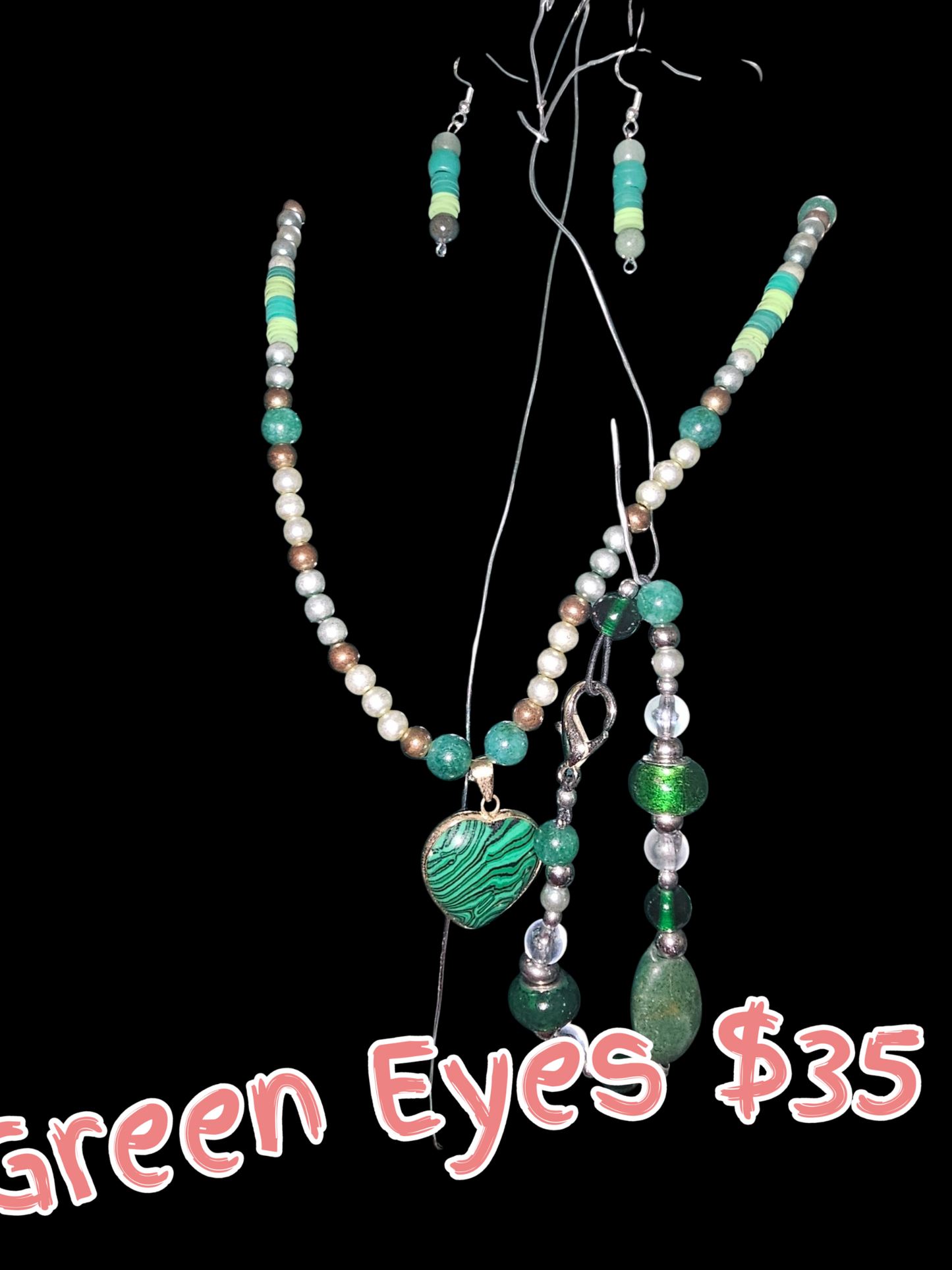 Necklace, Earrings & Bracelet