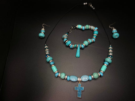 Green and Blue cross set